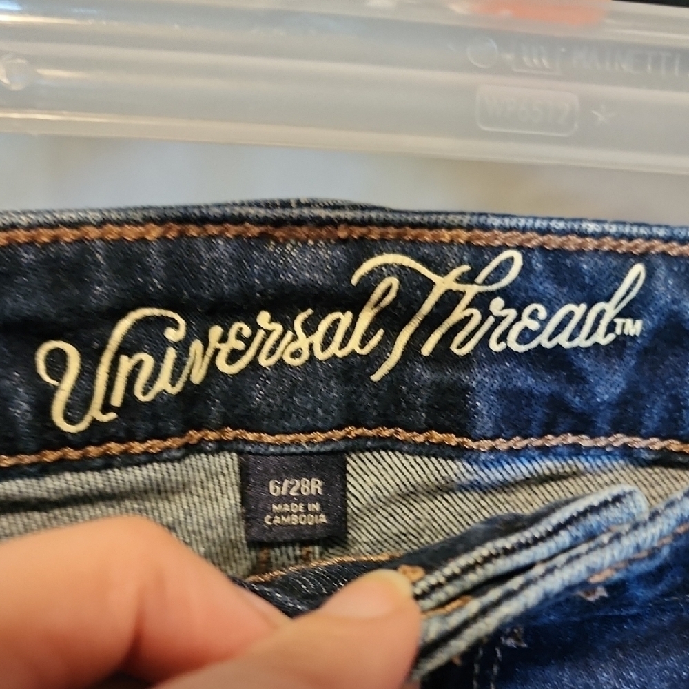 Universal Thread Blue Distressed Denim Cut-Offs - Picture 2 of 7